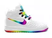 nike air force 1 high original femmes hommes  pas cher rainbow white